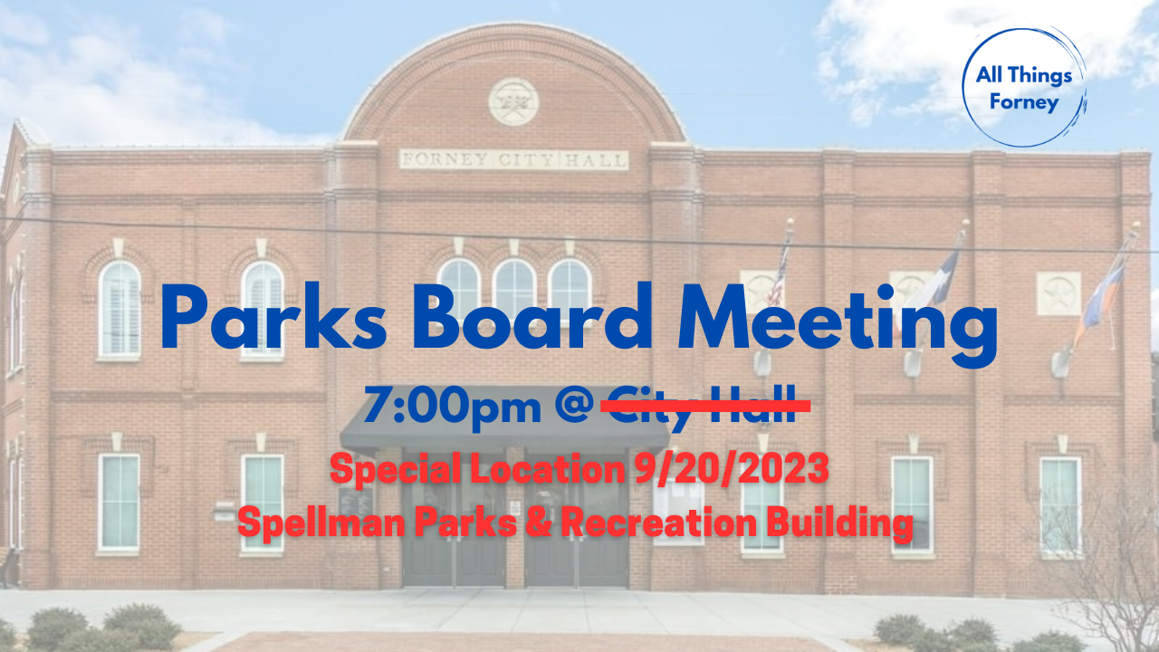 Parks Board Meeting 9/20/2023